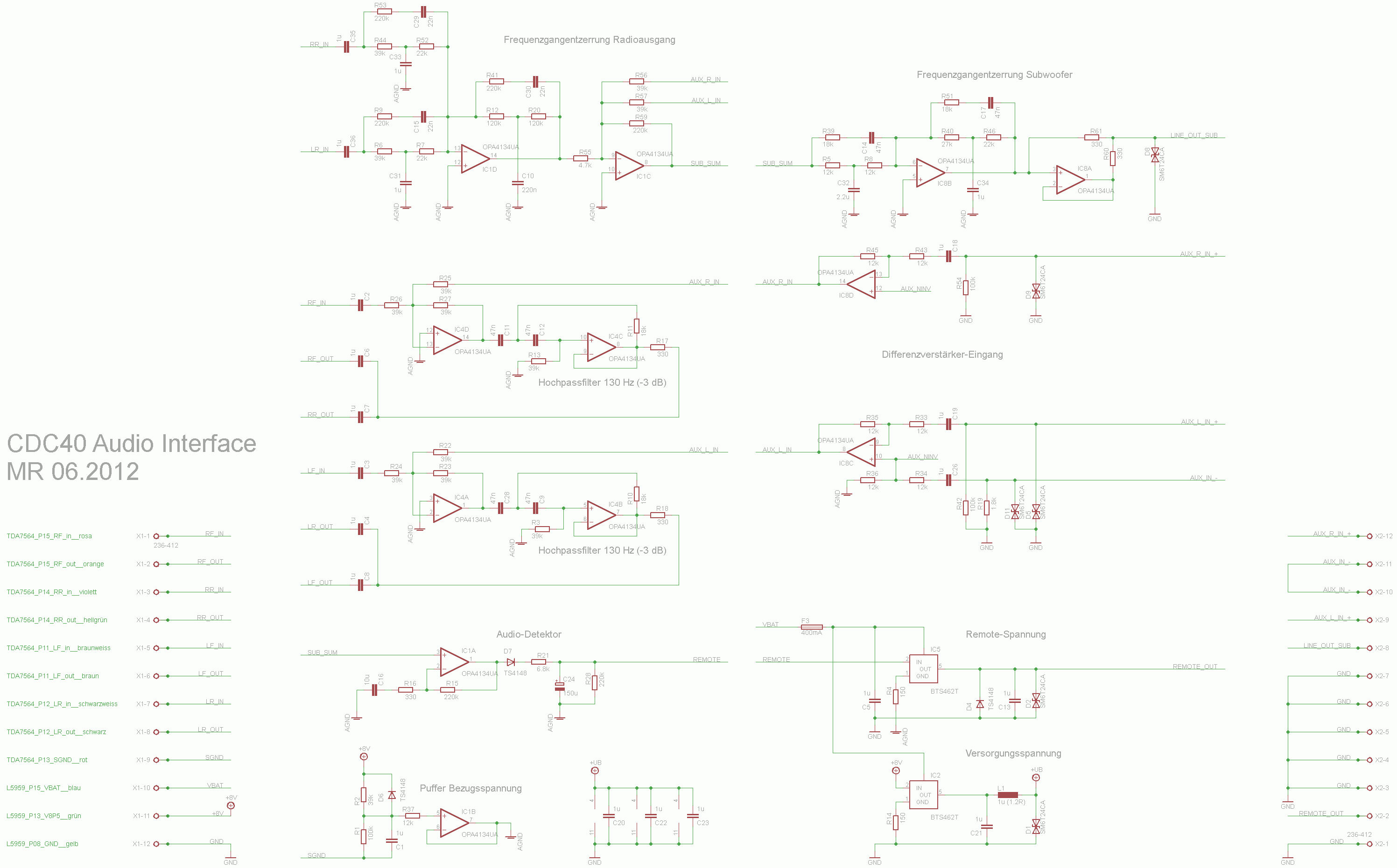 CDC40 Opera Interface Schaltung CDC40 Opera Interface Schaltung